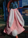 Рюкзак-мішок рожевий зайчик з білими вушками 🐰🎀 — фото 3